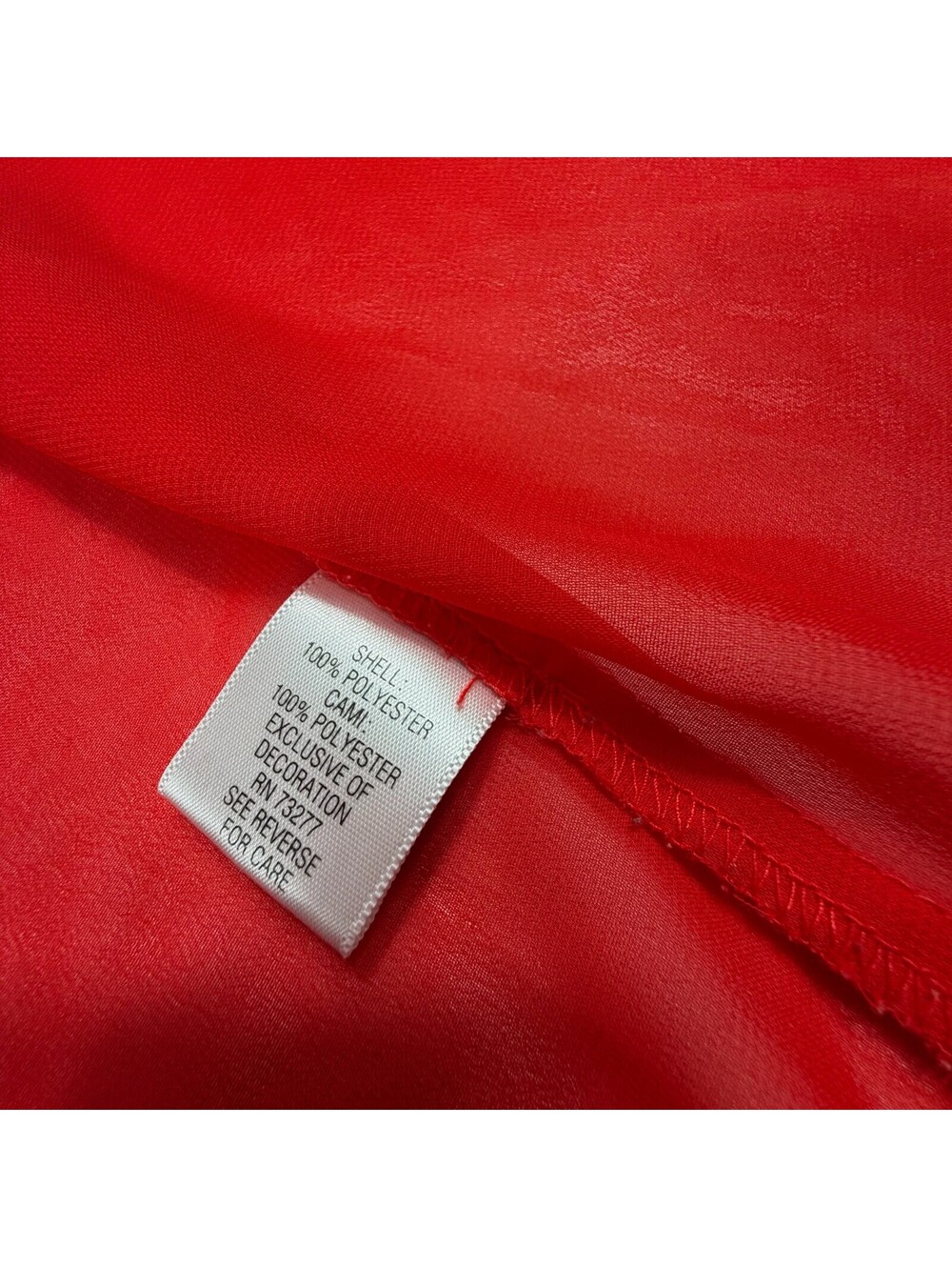 APT. 9 Red Sheer Button-Up Blouse XL - Picture 5 of 8